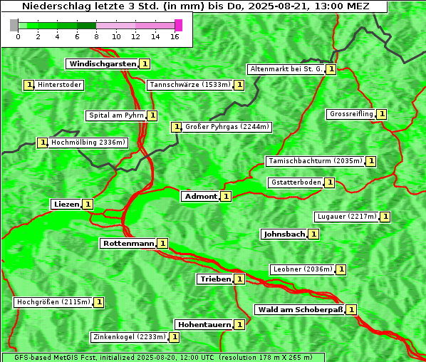 Niederschlag, 21. 8. 2025