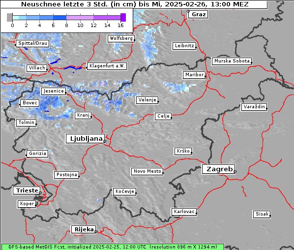 Neuschnee, 26. 2. 2025