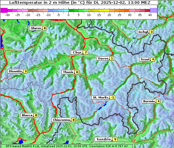 Temperatur, 2. 12. 2025