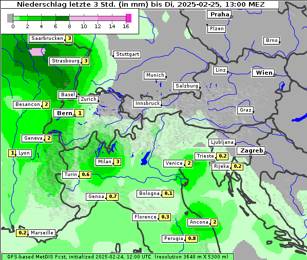 Niederschlag, 25. 2. 2025
