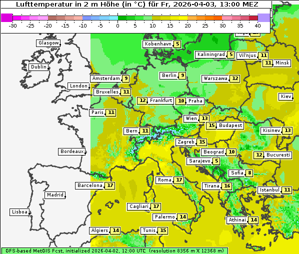 Temperatur, 3. 4. 2026
