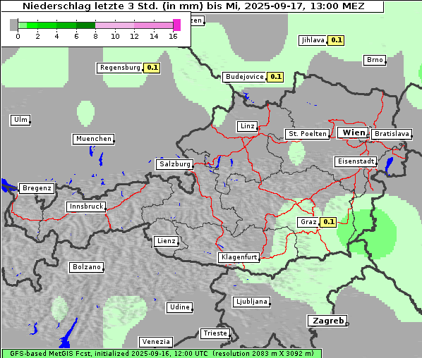 Niederschlag, 17. 9. 2025