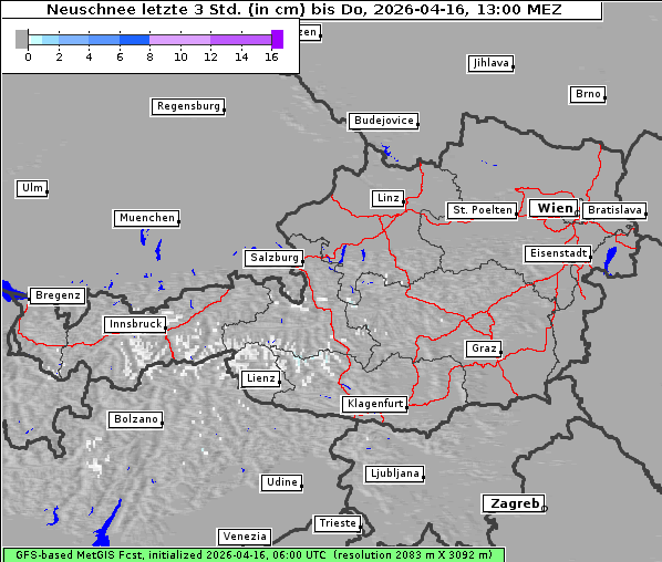 Neuschnee, 16. 4. 2026
