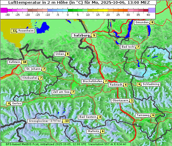 Temperatur, 6. 10. 2025