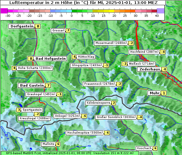 Temperatur, 1. 1. 2025