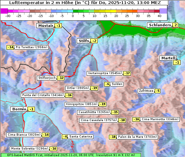 Temperatur, 20. 11. 2025