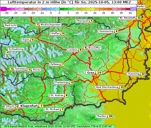 Temperatur, 5. 10. 2025