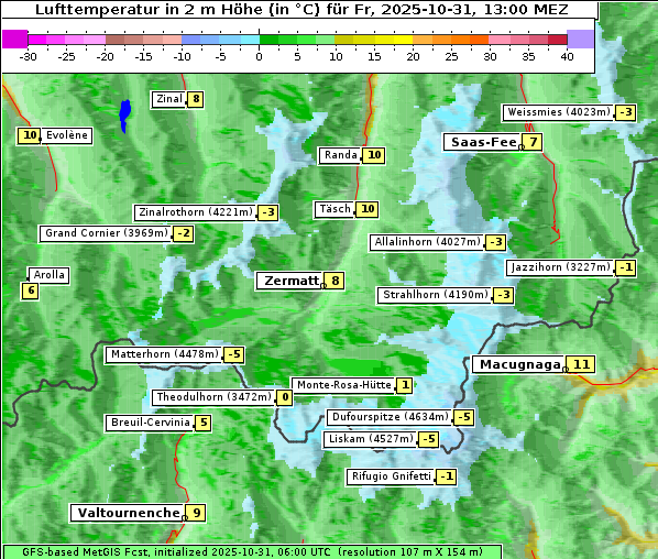 Temperatur, 31. 10. 2025