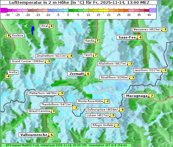 Temperatur, 14. 11. 2025