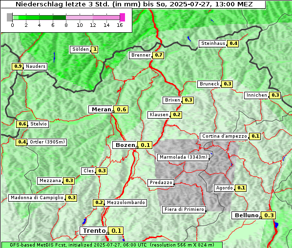 Niederschlag, 27. 7. 2025