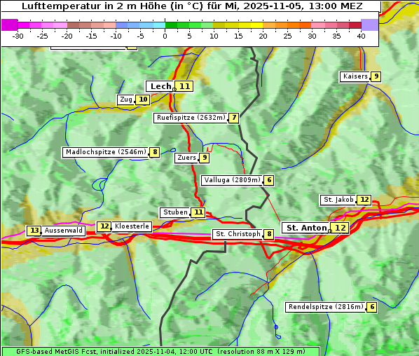 Temperatur, 5. 11. 2025