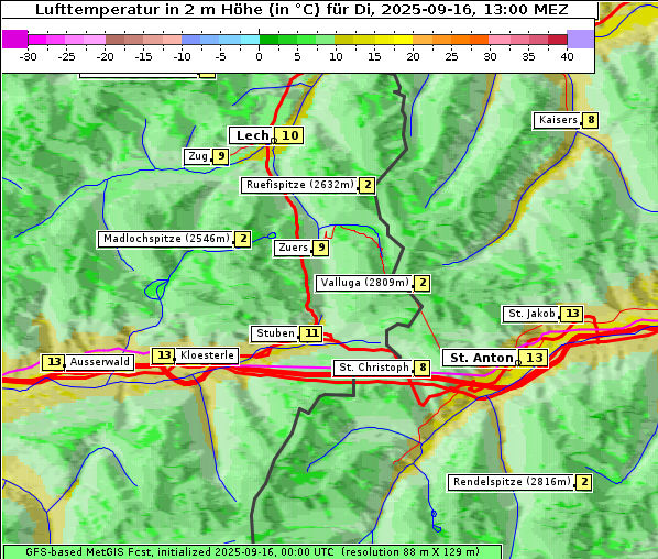Temperatur, 16. 9. 2025