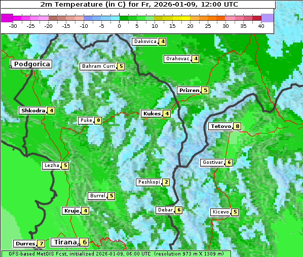Temperatur, 9. 1. 2026
