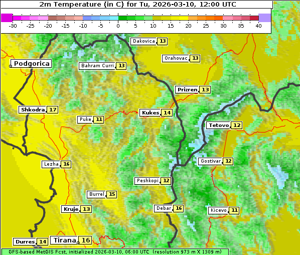 Temperatur, 10. 3. 2026