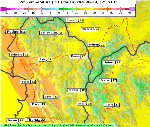 Temperatur, 14. 4. 2026