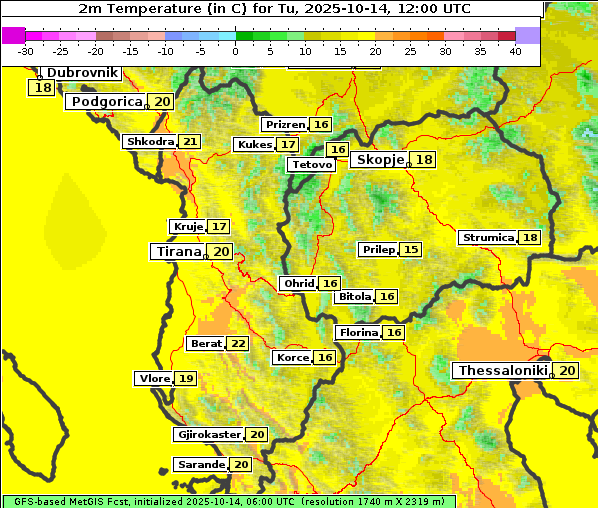 Temperatur, 14. 10. 2025