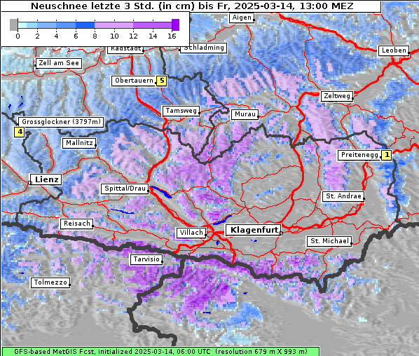 Neuschnee, 14. 3. 2025