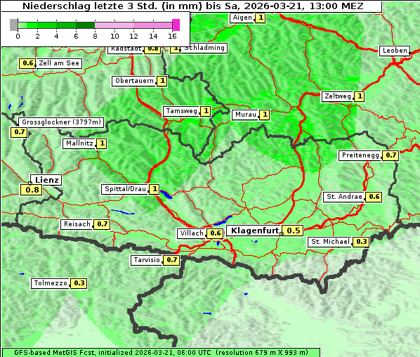 Niederschlag, 21. 3. 2026