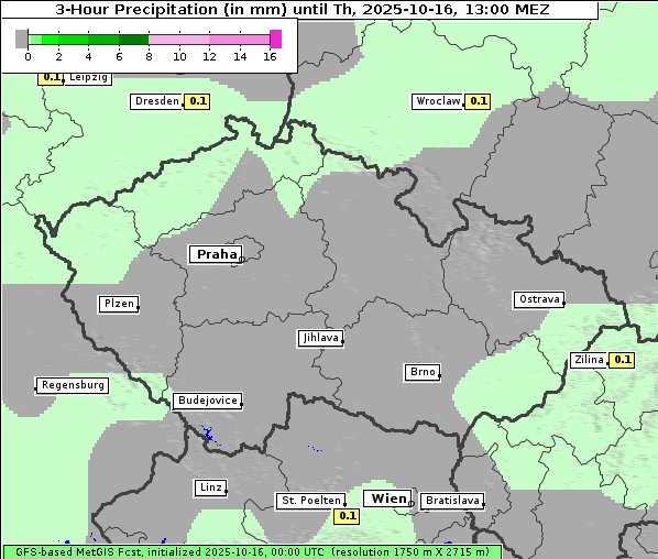 Niederschlag, 16. 10. 2025