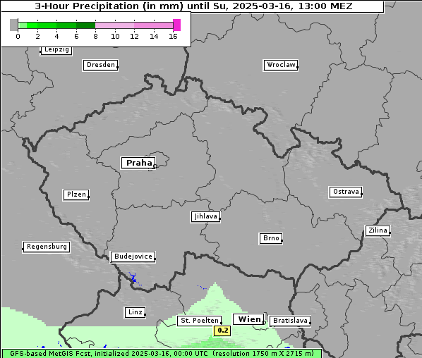 Niederschlag, 16. 3. 2025