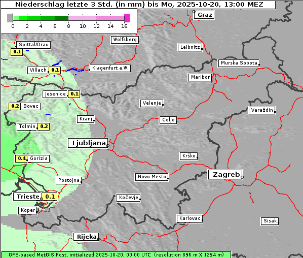 Niederschlag, 20. 10. 2025