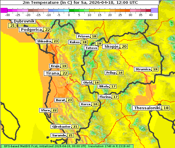 Temperatur, 18. 4. 2026