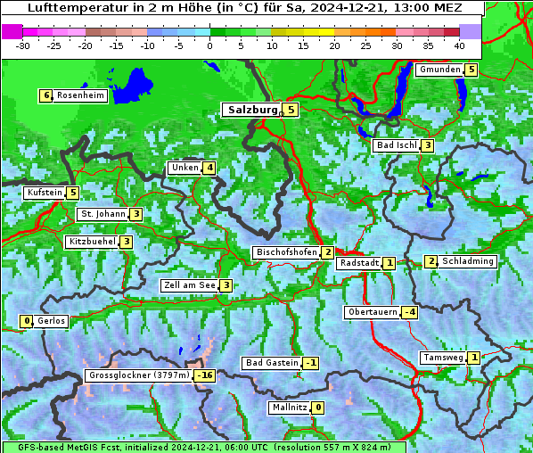 Temperatur, 21. 12. 2024