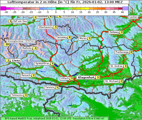 Temperatur, 2. 1. 2026