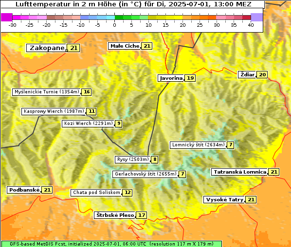 Temperatur, 1. 7. 2025