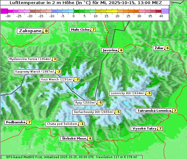 Temperatur, 15. 10. 2025