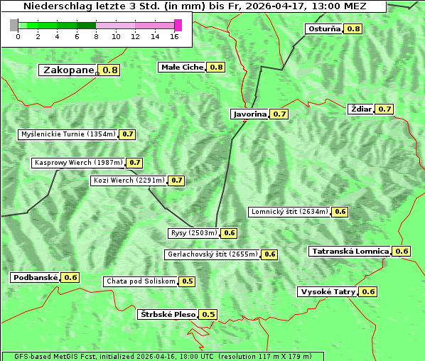 Niederschlag, 17. 4. 2026