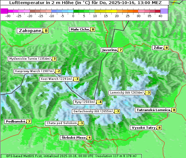 Temperatur, 16. 10. 2025