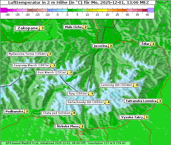 Temperatur, 1. 12. 2025