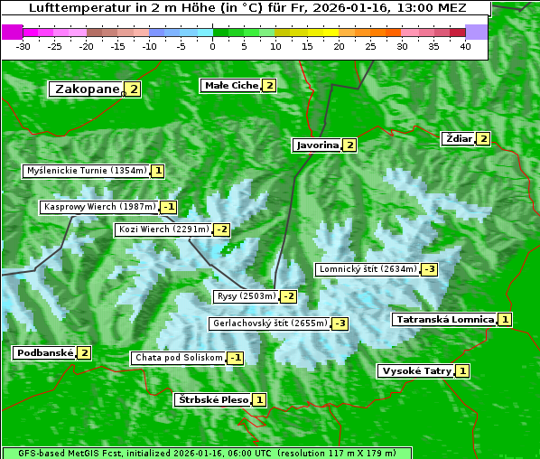 Temperatur, 16. 1. 2026