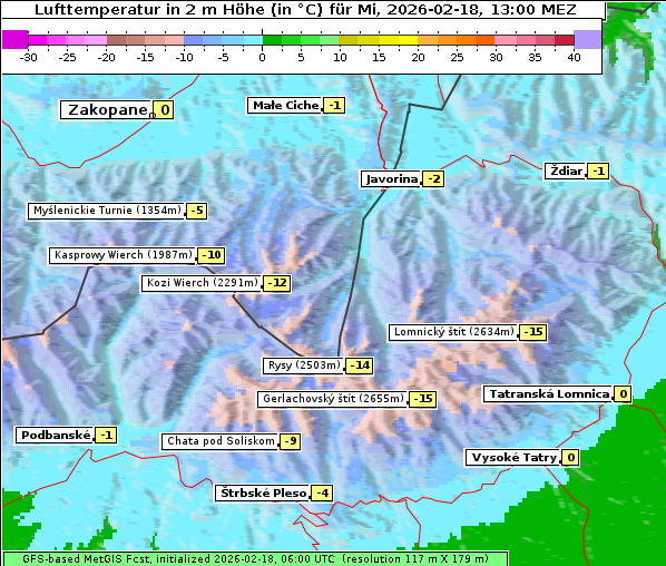 Temperatur, 18. 2. 2026
