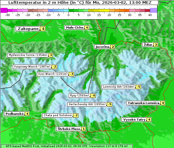 Temperatur, 2. 3. 2026
