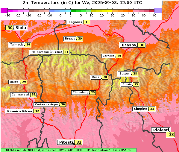 Temperatur, 3. 9. 2025