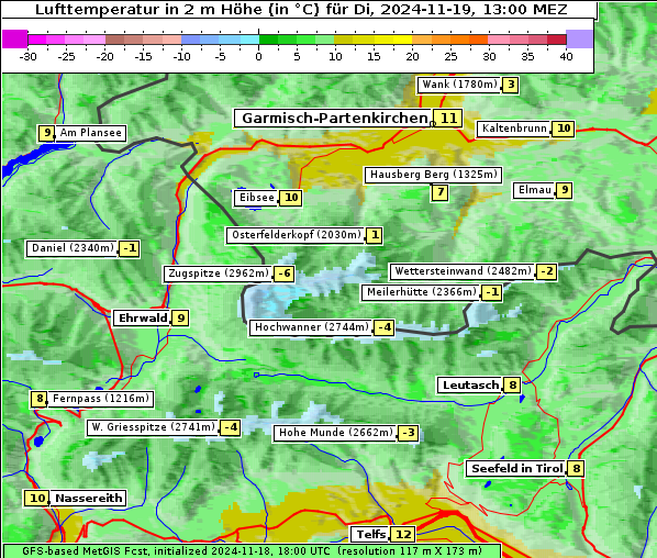 Temperatur, 19. 11. 2024