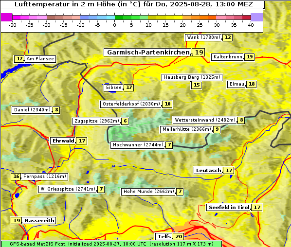 Temperatur, 28. 8. 2025