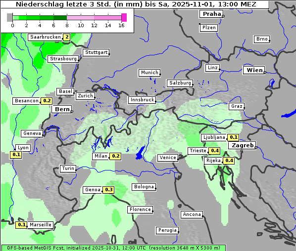 Niederschlag, 1. 11. 2025