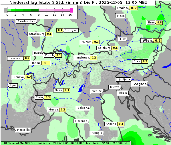 Niederschlag, 5. 12. 2025