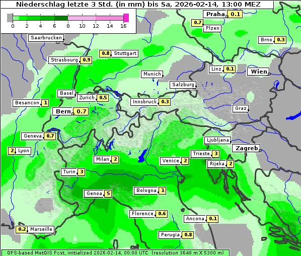 Niederschlag, 14. 2. 2026