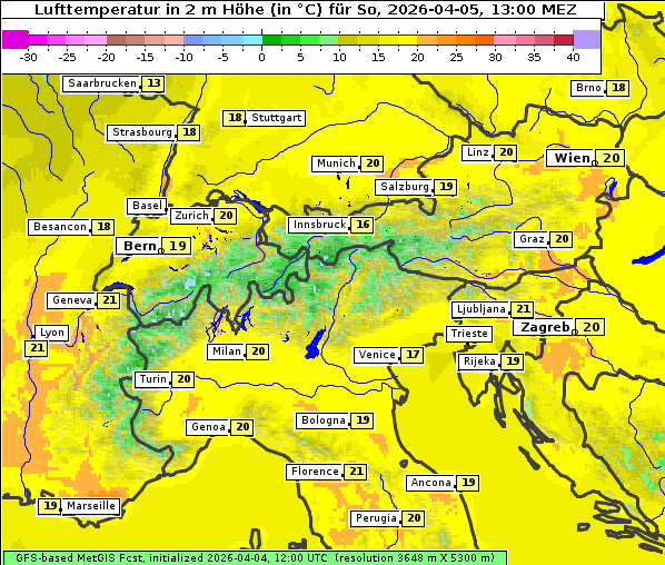 Temperatur, 5. 4. 2026