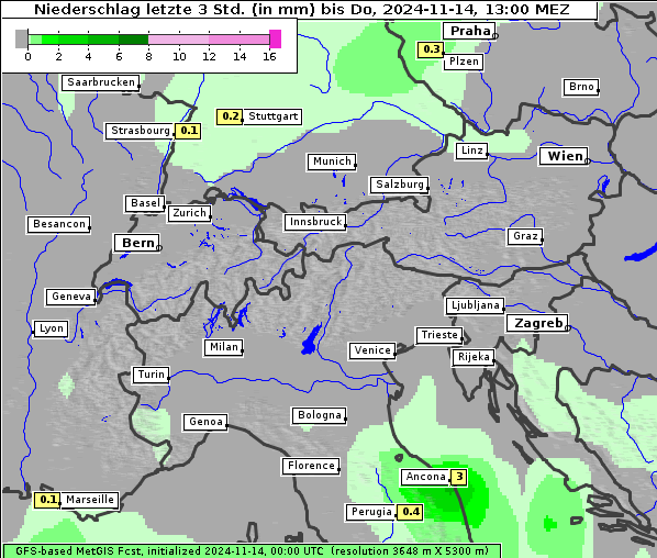 Niederschlag, 14. 11. 2024