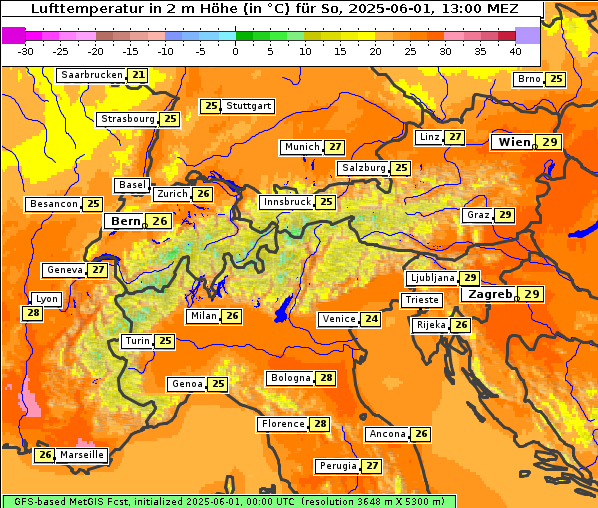 Temperatur, 1. 6. 2025