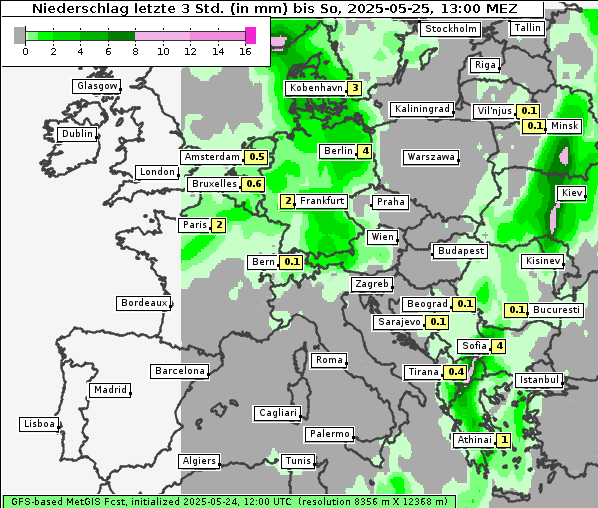 Niederschlag, 25. 5. 2025