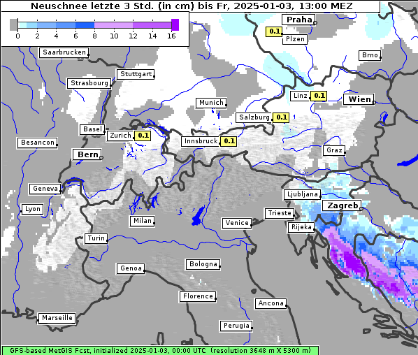 Neuschnee, 3. 1. 2025