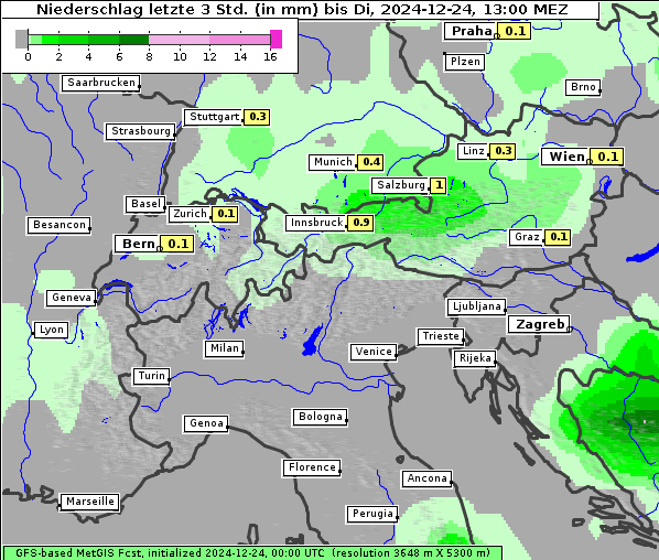 Niederschlag, 24. 12. 2024