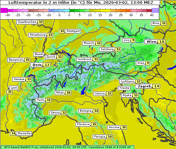 Temperatur, 2. 3. 2026