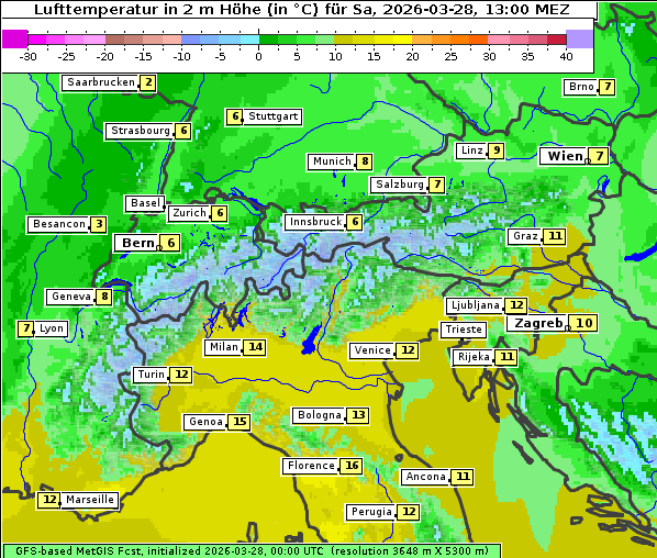 Temperatur, 28. 3. 2026
